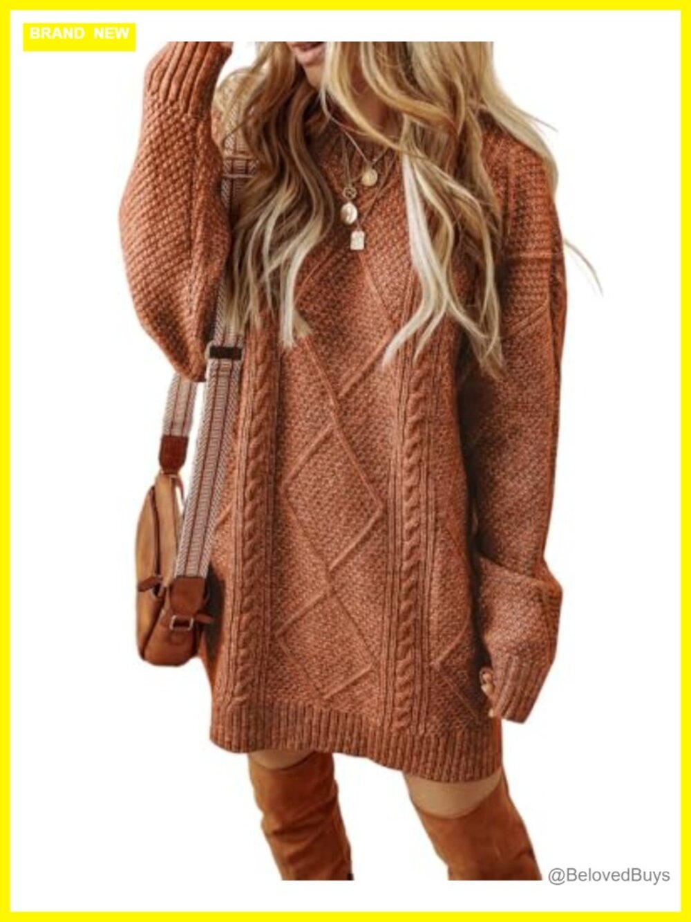 Cable Knit Pullover Sweater Long Sleeve Crew Neck Casual